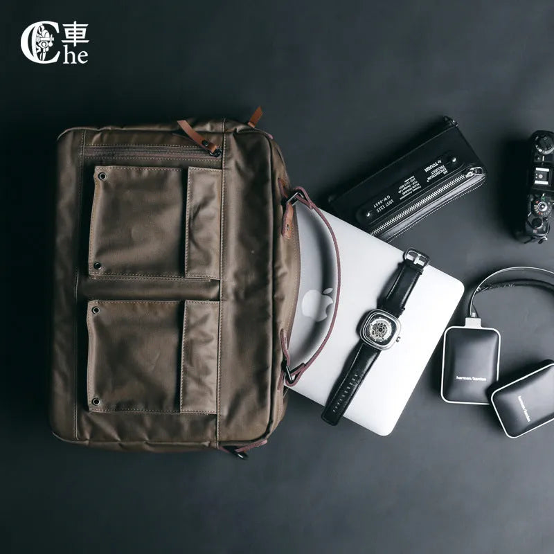 Dpark black laptop shoulder bag showing 14 inch and 15 inch size options for Lenovo business laptops