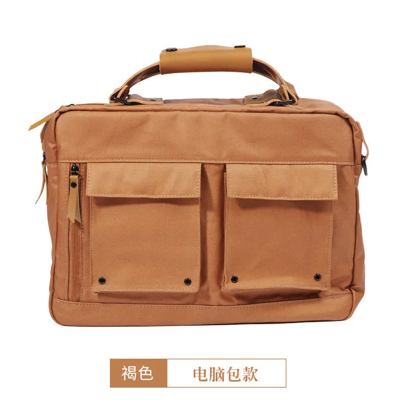 Dpark black laptop shoulder bag showing 14 inch and 15 inch size options for Lenovo business laptops