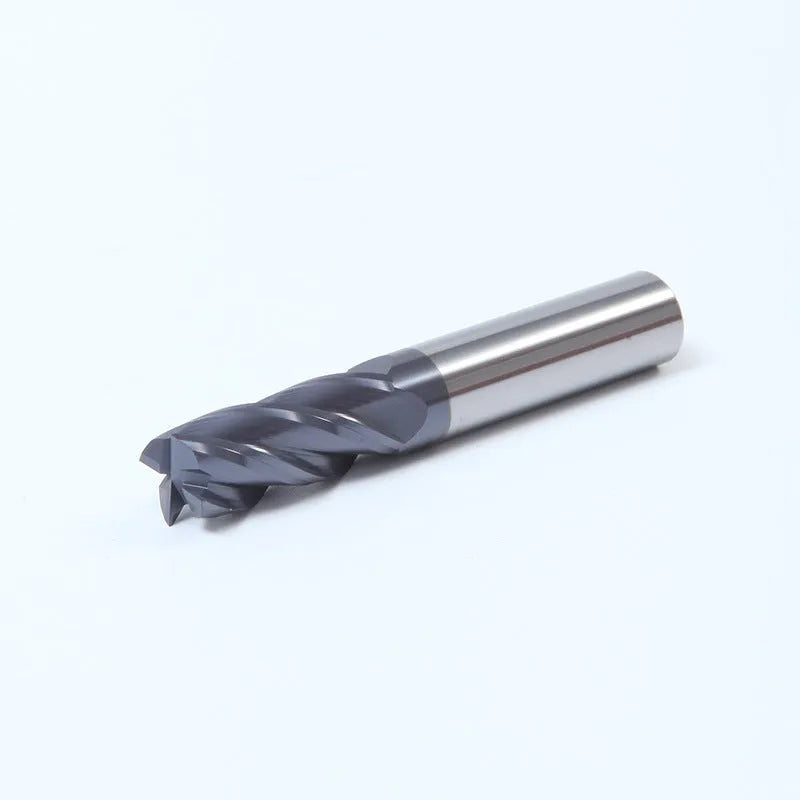 Carbide milling cutter with spiral flutes and straight shank for metal machining