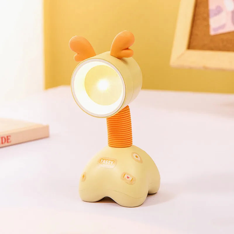DIY cartoon magnetic small night lamp showing adjustable lighting angle and bear design