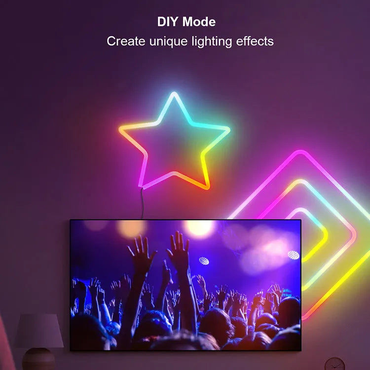 3 metre USB RGB LED neon light strips with remote control and music synchronisation capability