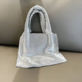 Silver shiny rhinestone dinner bag party handbag for women with open pocket
