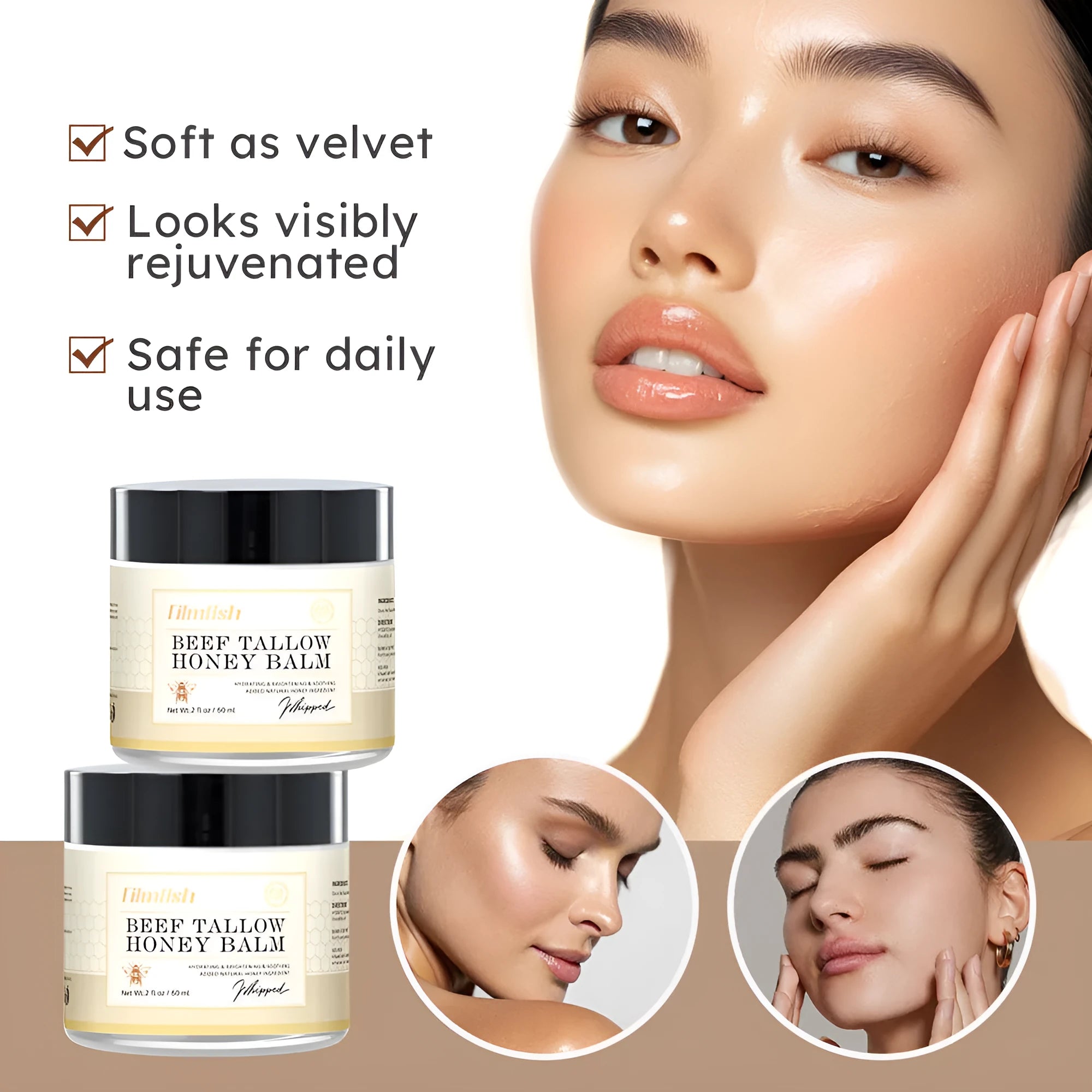 60ml honey moisturising cream tube for face and body hydration