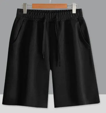 Cotton men's summer sports shorts in straight cut with micro-elastic fabric