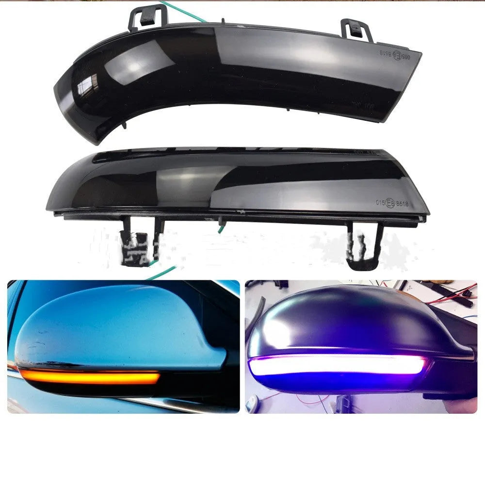 L-V-01 model running water turn signal light for Volkswagen Golf MK5, made from black ABS plastic.