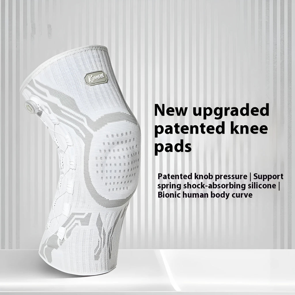 Grey and white single-foot knee pads for sports protection in M L XL sizes