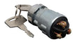 Copper ignition switch and key for trucks and forklifts on a white background.