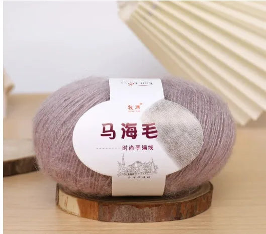 Mohair wool ball for DIY scarf knitting and crochet in Inverness thread style with multiple colour options