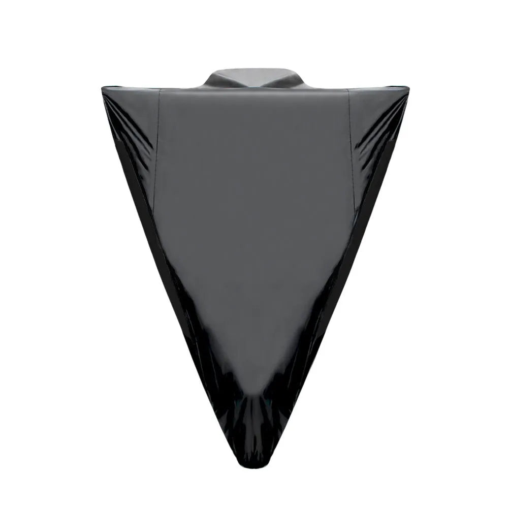 Motorcycle dust cover in black colour showing size options from M to XXXXL