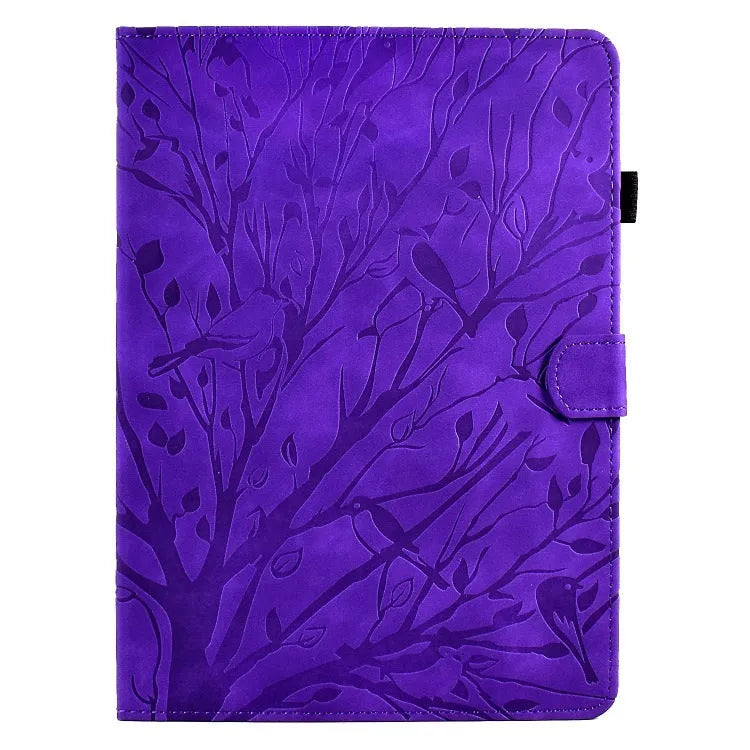 Pachira Macrocarpa imitation leather tablet protective case with integrated viewing bracket in black.