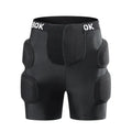 Black skateboarding hip pad pants with NBR protection padding for roller skating and ski equipment safety