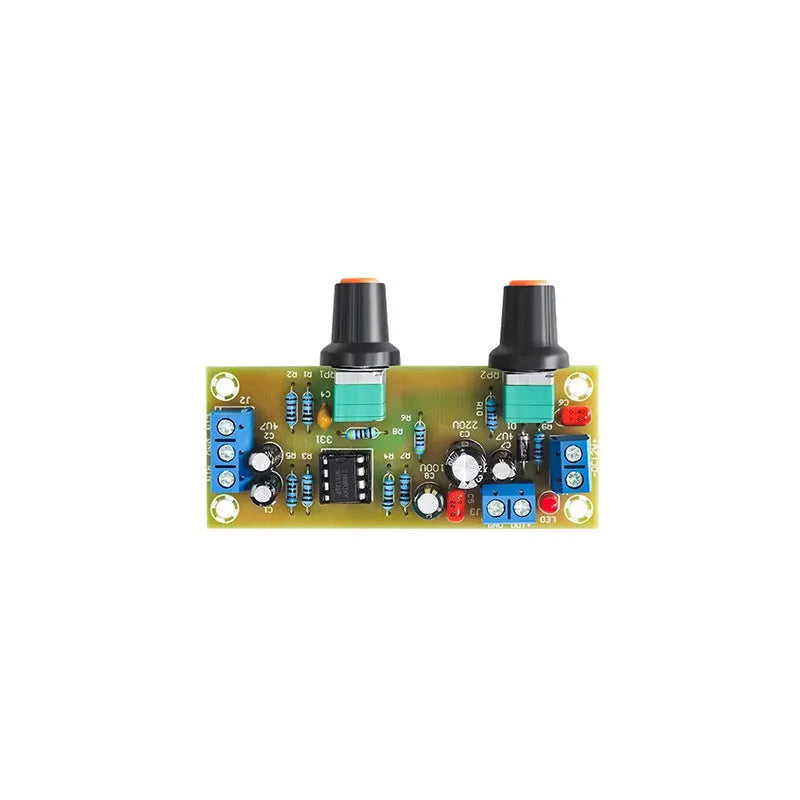 Single power supply 10-24V bass boost front stage board with FR-4 PCB and mounting holes