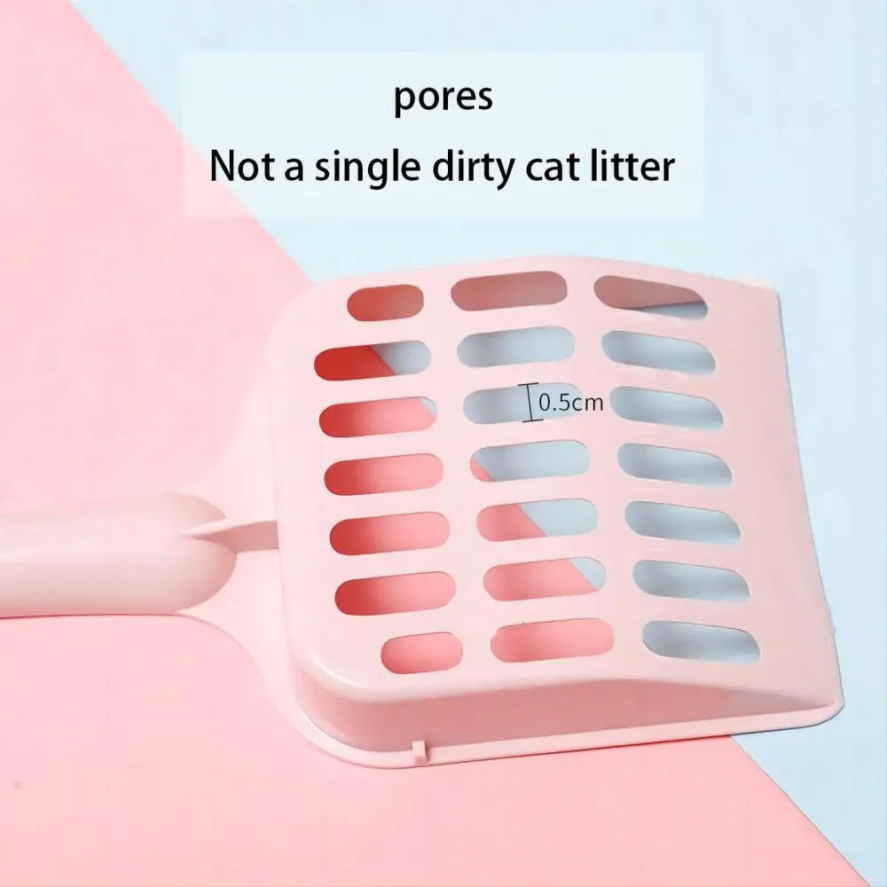 Blue plastic cat litter scoop on a white background