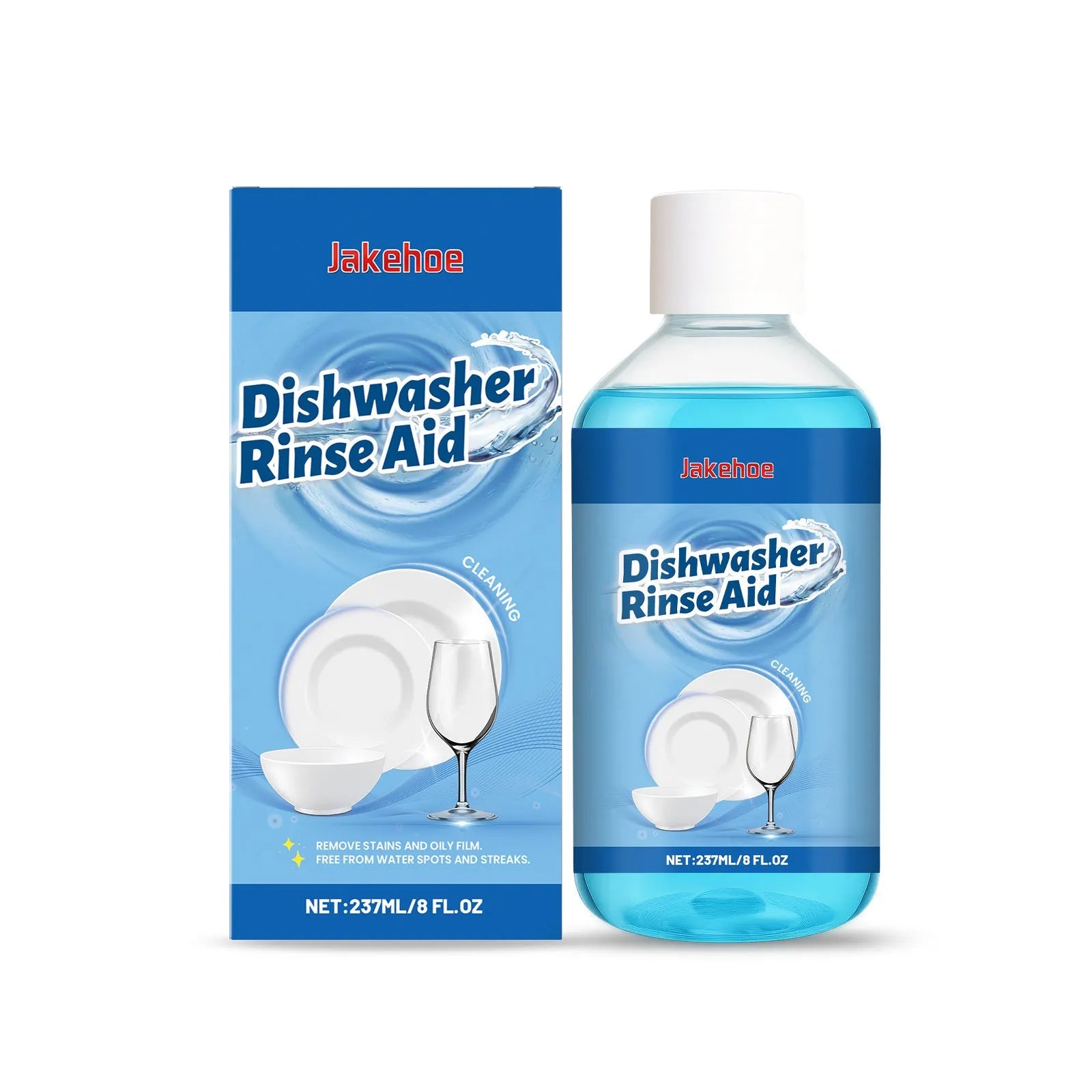 237mL dishwasher detergent aid bottle for cleaning oil and stains from plates and kitchenware