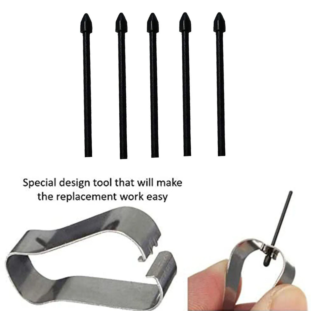 Rotating stylus tip refill 5-pack in black, white, and grey for Samsung S6 S7 N10 N20
