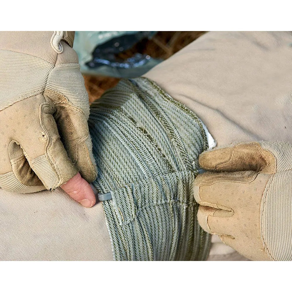 Portable outdoor training bandage with tactical gauze tape in compact packaging