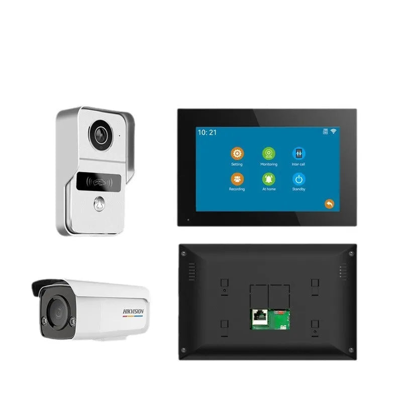 10-inch video intercom doorbell system with outdoor camera and indoor display unit