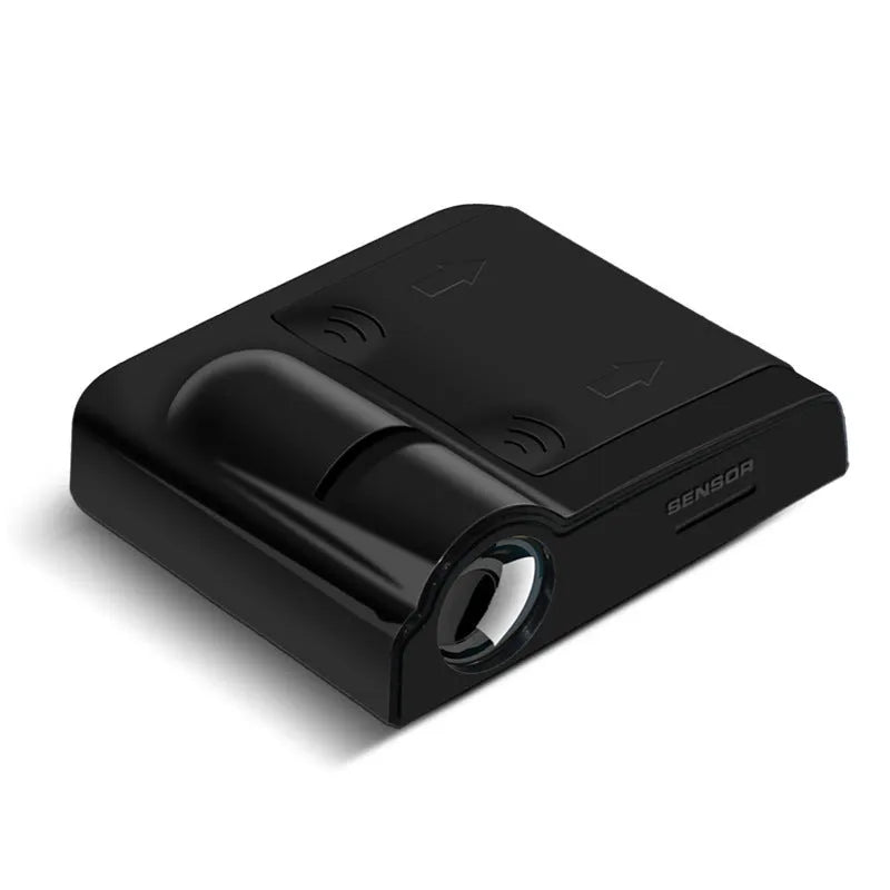 Universal car decorative projection radium lamp in black or beige with compact 6.5 cm ABS plastic case.