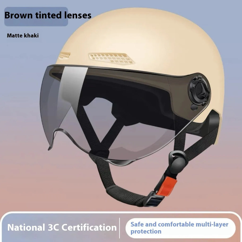 3C certified electric motorcycle helmet with sun protection visor in polypropylene construction