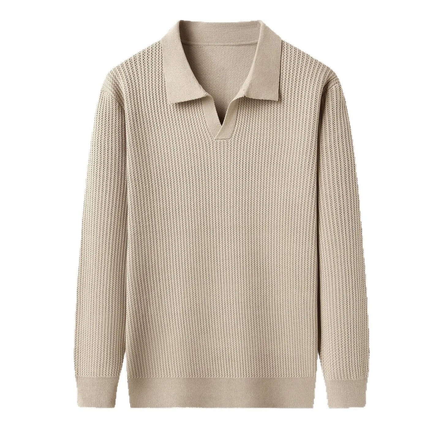 Men's loose fit pullover sweater in autumn casual style with blended fabric composition