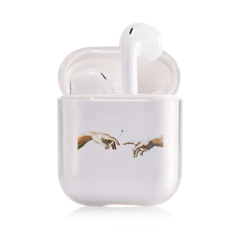 Transparent plastic protective cover for Apple AirPods wireless earbud charging case