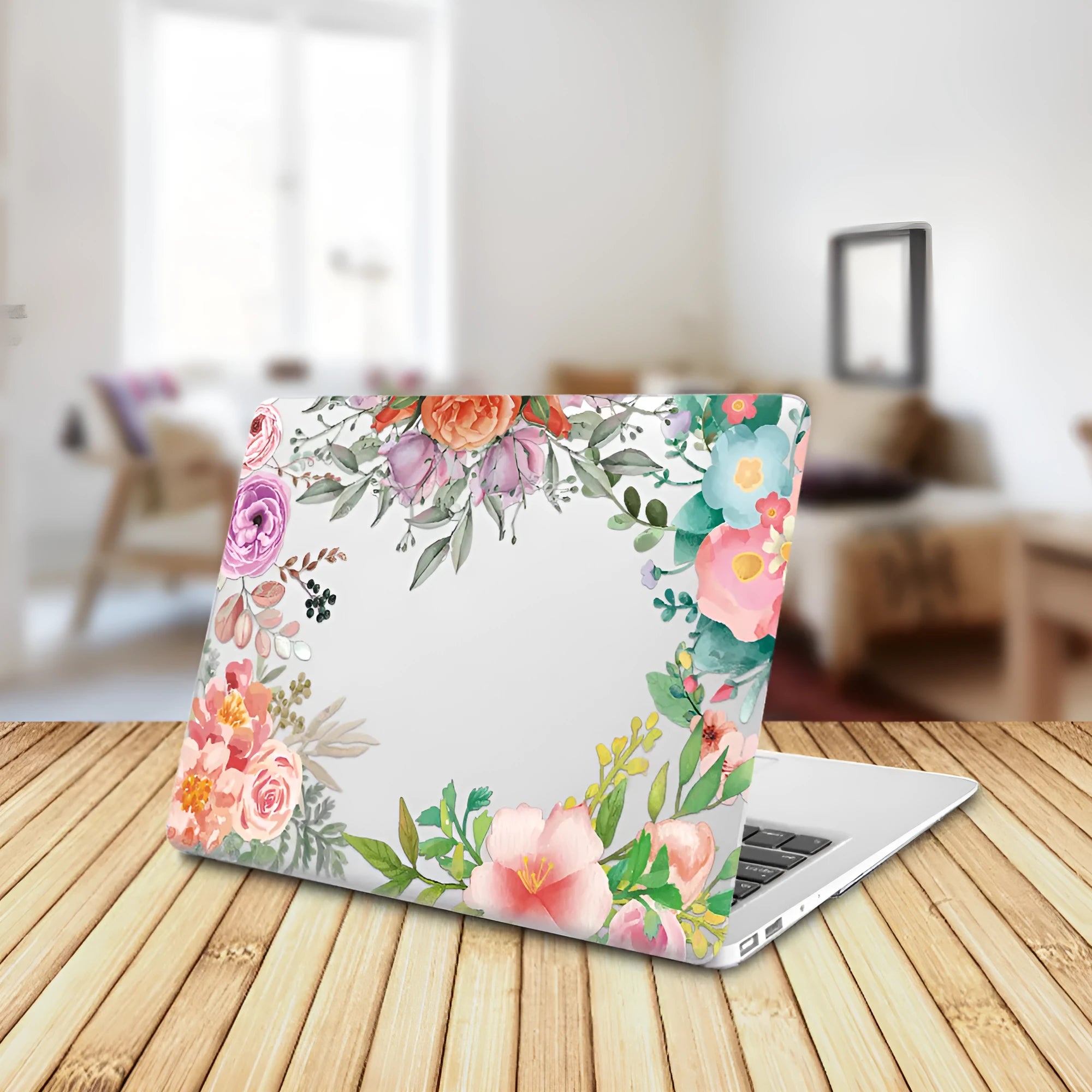 Hard plastic protective shell with floral pattern for MacBook Air 11 or MacBook Pro 12 Retina laptops