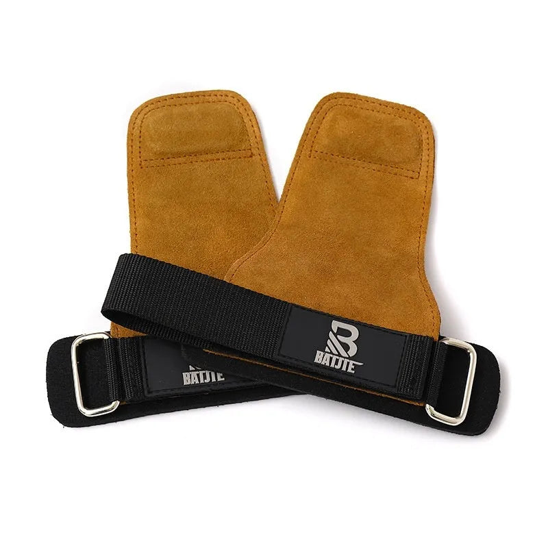 Brown fitness wrist protectors pair for pull-ups and push-ups