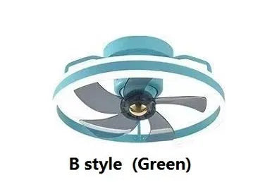 Overhead ceiling fan lamp with light featuring 500mm blades and acrylic lampshade in seven colour options
