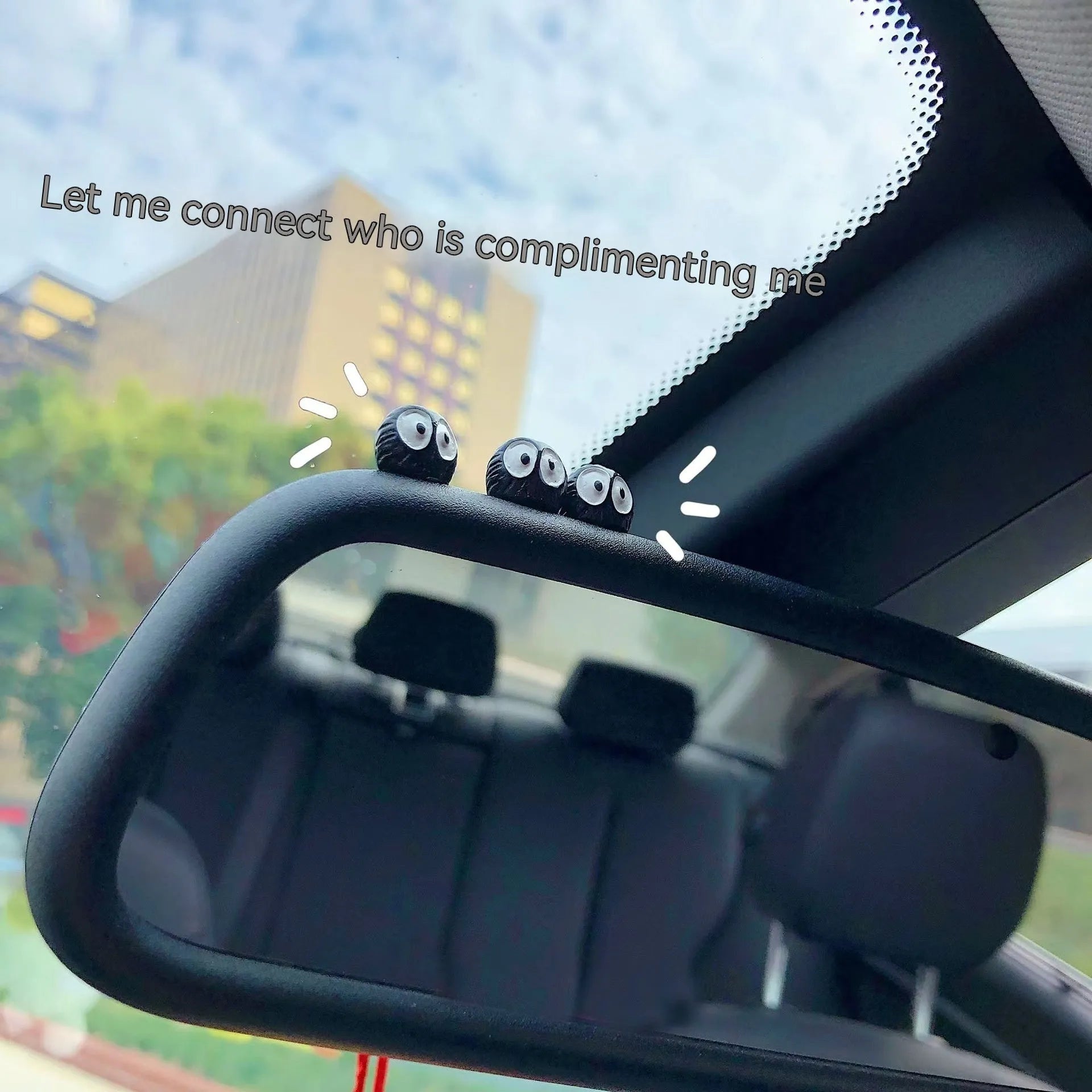 Resin car dashboard decoration with cartoon briquette design and traceless mounting tape
