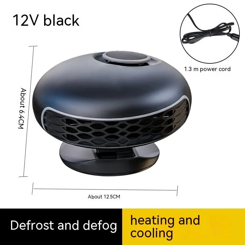 Black car warm air blower heater with power cord for 12V and 24V vehicle defrosting