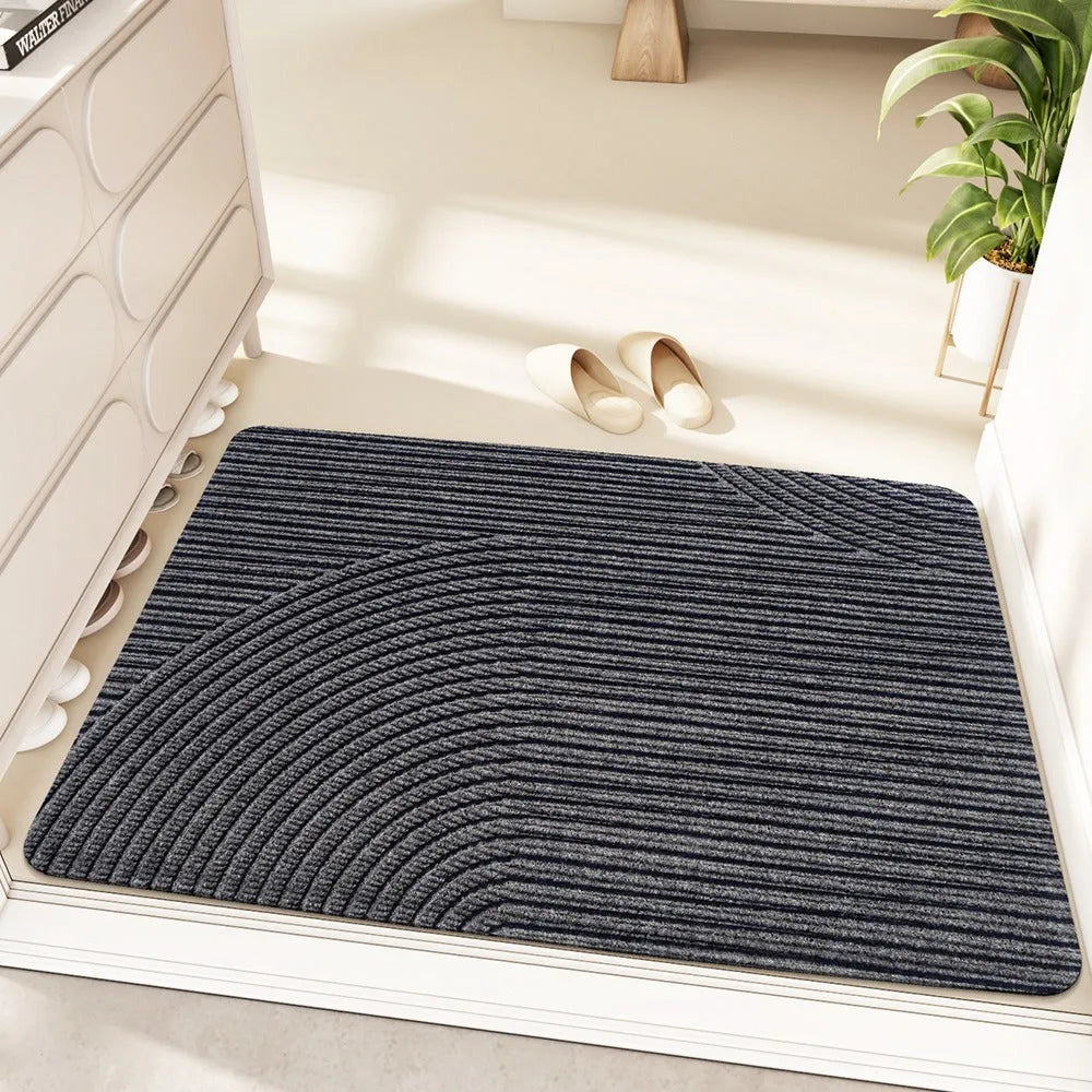 Cartoon anime alien shape diatom oil doormat in green grey khaki or blue colours, 60x90cm dimensions