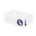 Portable mini projector in black or white with wired mobile phone connection capability