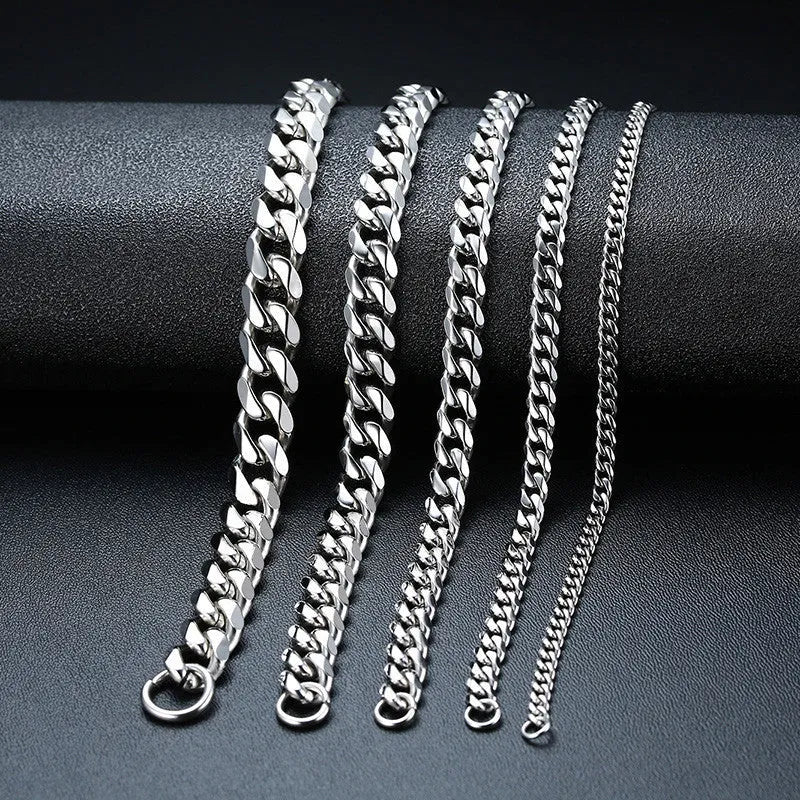 Men's golden Cuban chain necklace 22cm geometric links electroplated metal gold colour