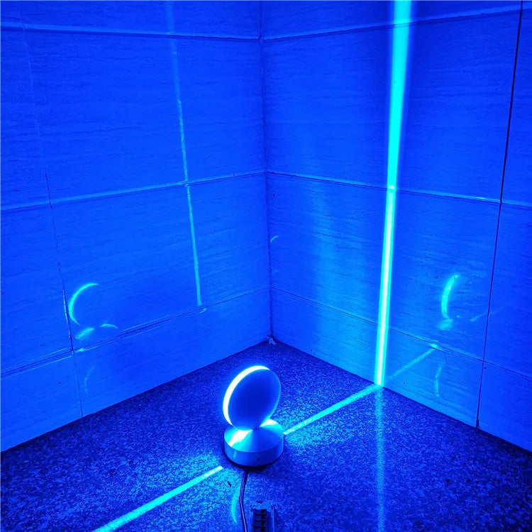 Modern aluminium corridor wall lamp spotlight bar with glass lens and LED in blue, green, red, white, or yellow.