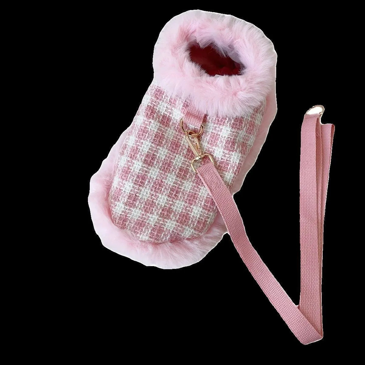 Pink cat clothing set with beret and cape for pet costume wear