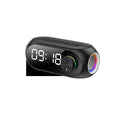 S8 portable USB clock radio with extra bass speakers in black, white or blue colours