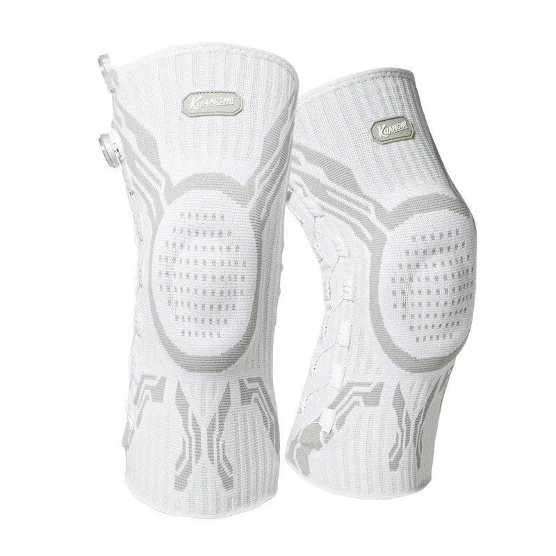Grey and white single-foot knee pads for sports protection in M L XL sizes