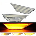 Black ABS carbon fibre side fender light for Honda Civic 10th Gen with yellow LED flowing water sequence