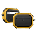 TPU and PC protective shell for Apple AirPods in multiple colour options on a white background.