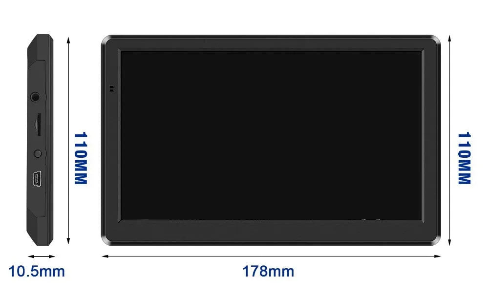 7 inch HD touch screen car GPS navigation device on a dashboard bracket