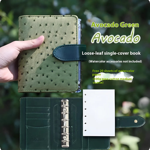 A7 loose-leaf watercolour book in five colour options with replaceable paper sheets