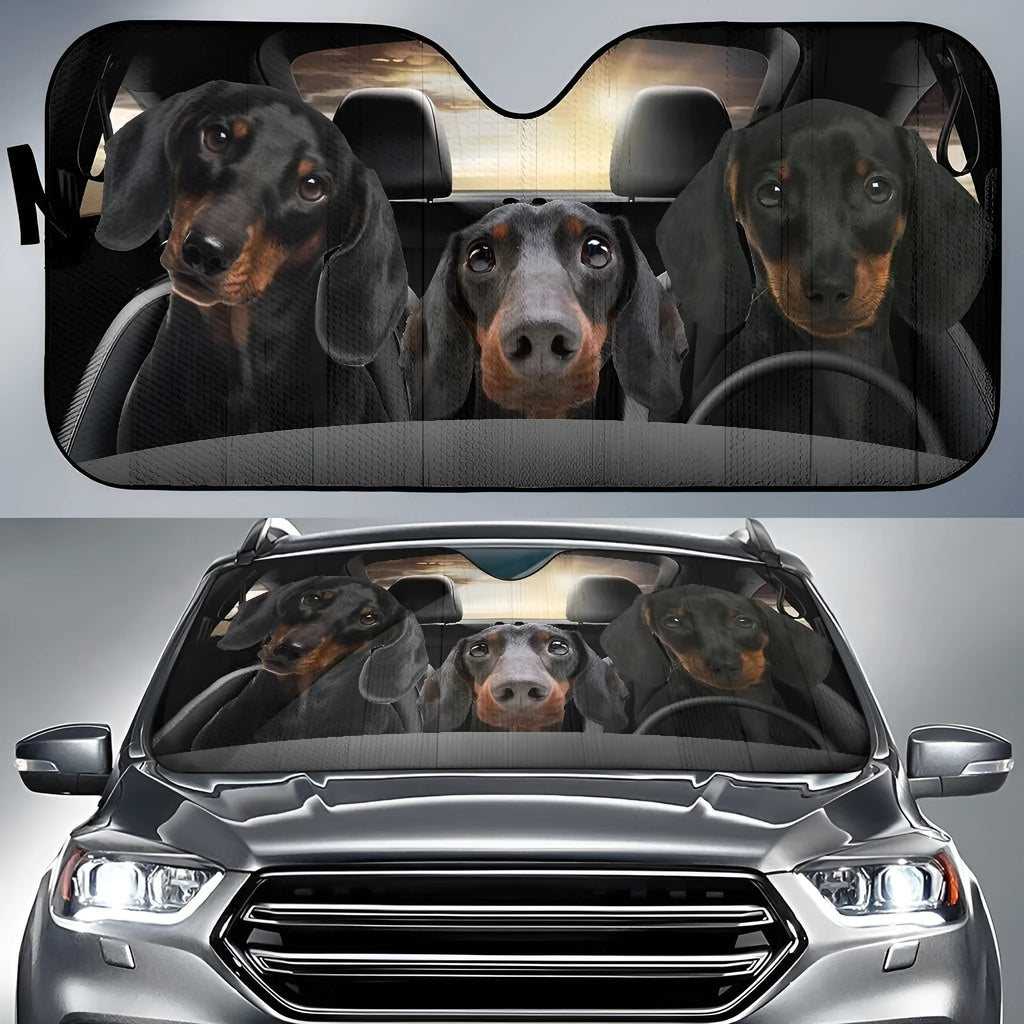 Car snow protection front cover made of aluminium film foam polyester fabric with lanyard straps