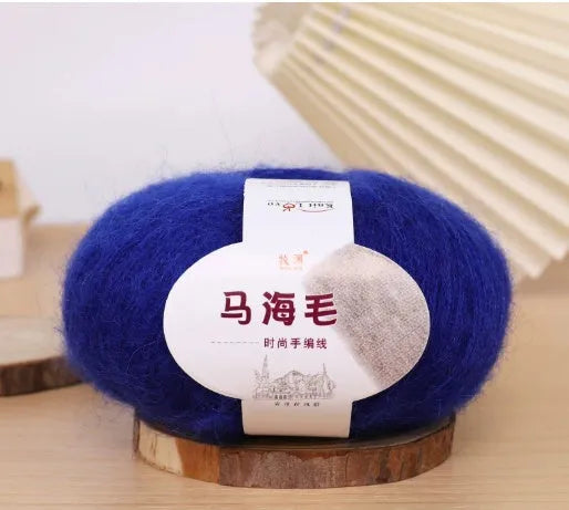 Mohair wool ball for DIY scarf knitting and crochet in Inverness thread style with multiple colour options