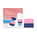Four toilet cleaning blocks with triple-action formula for bowl cleaning