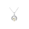 Sun and moon couple necklace with electroplated copper pendants on cross chain