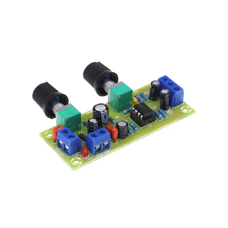 Single power supply 10-24V bass boost front stage board with FR-4 PCB and mounting holes