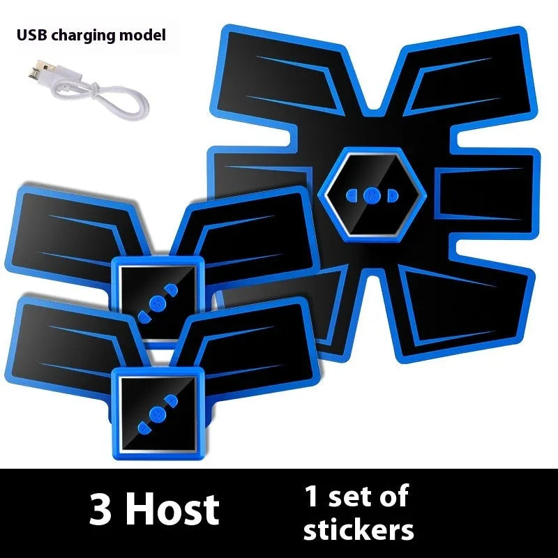 Eight-piece abdominal massage patch set with PU leather and silicone construction