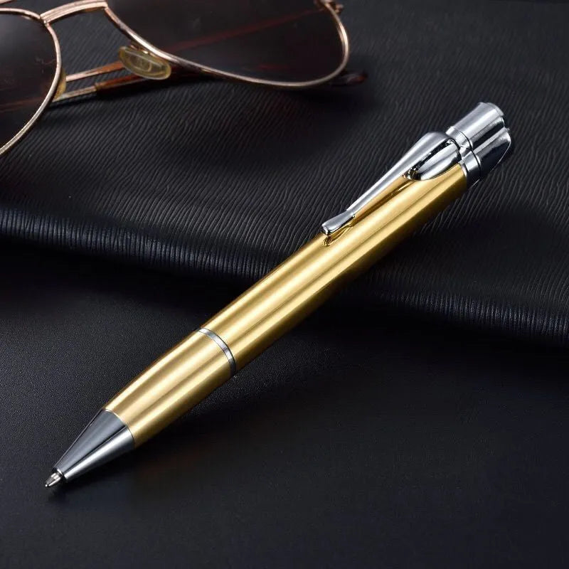 Windproof metal jet flame pen lighter in assorted colours on a key chain