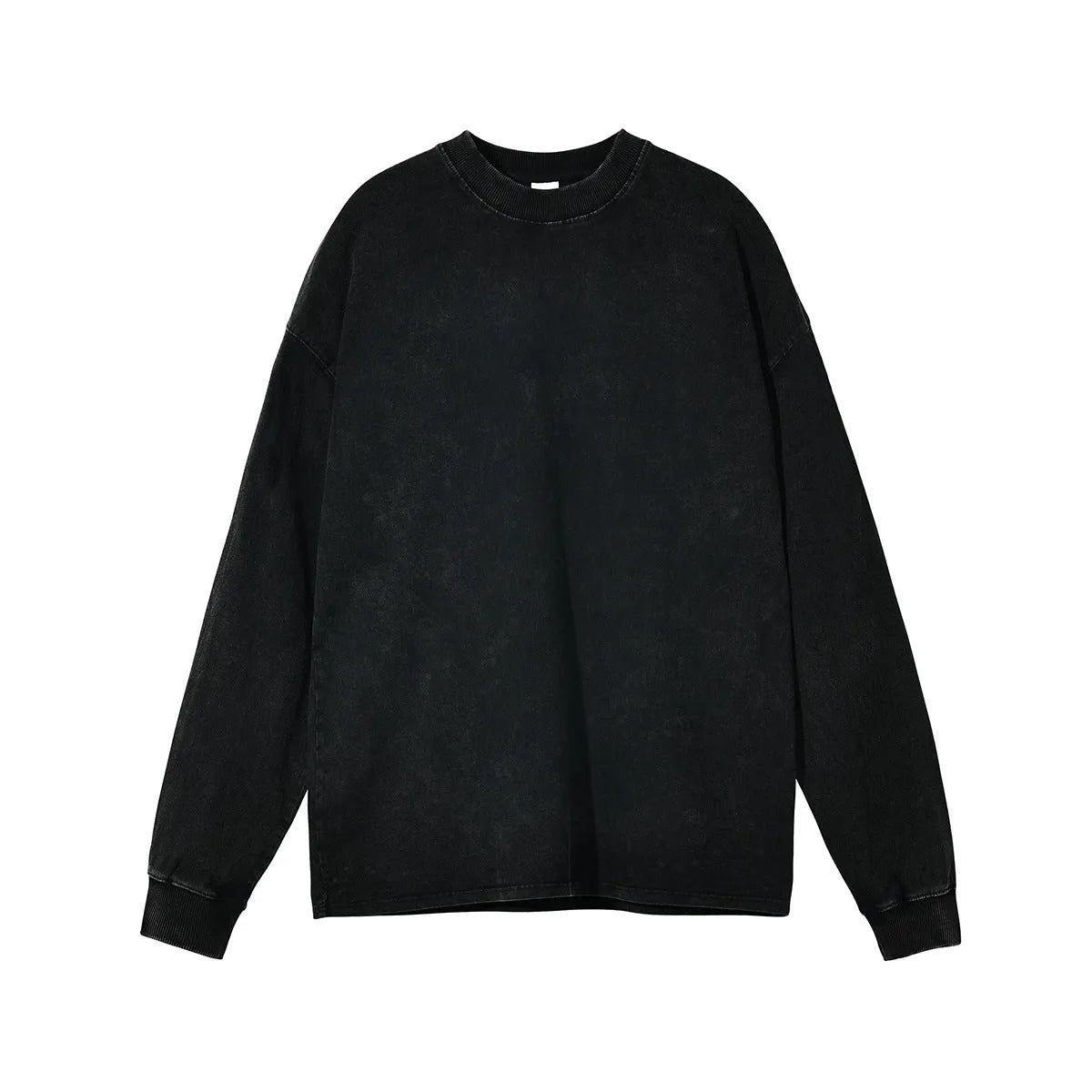 Men's vintage-style cotton pullover with long sleeves and batik colour pattern in loose fit