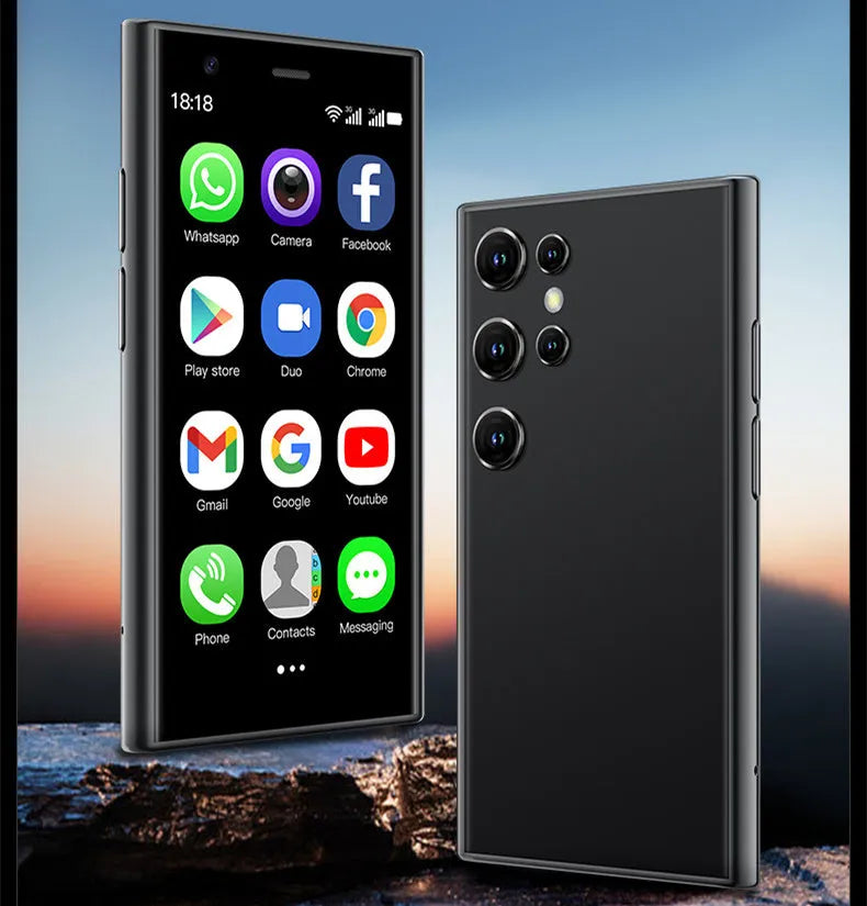 S23PRO XS15 mini smartphone in black, green, or pink purple with 30 screen and straight plate design